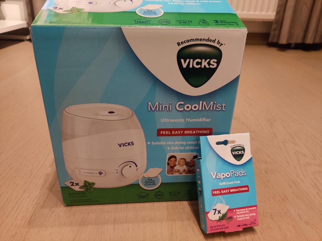 Mini Cool Mist Vicks met Vapopads: ongebruikt, Ophalen, Luchtbevochtiger