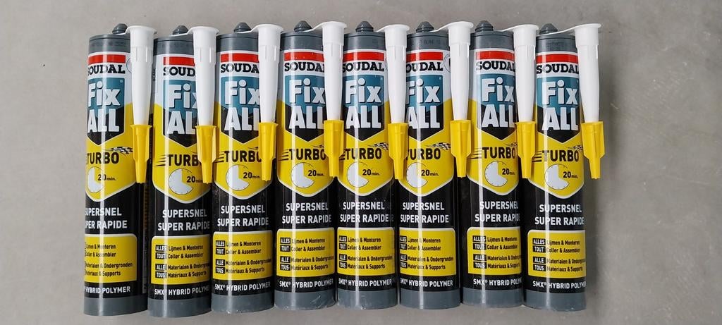 8x Nieuw Soudal Fix All Turbo silicone, Doe-het-zelf en Bouw, Ophalen