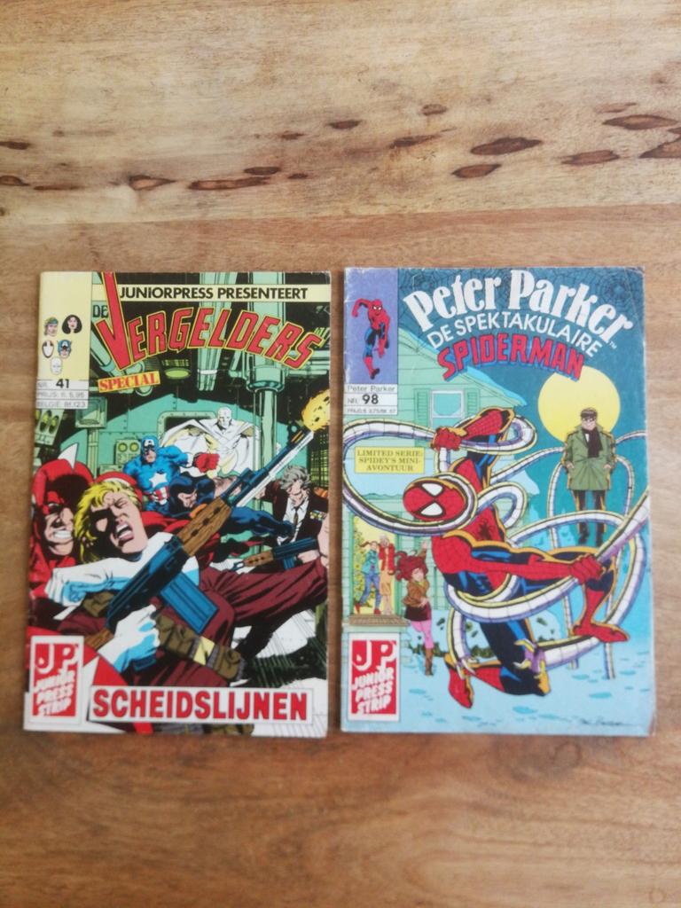 Junior Press comics Vergelders & Spiderman, Boeken, Strips | Comics, Ophalen of Verzenden, Gelezen
