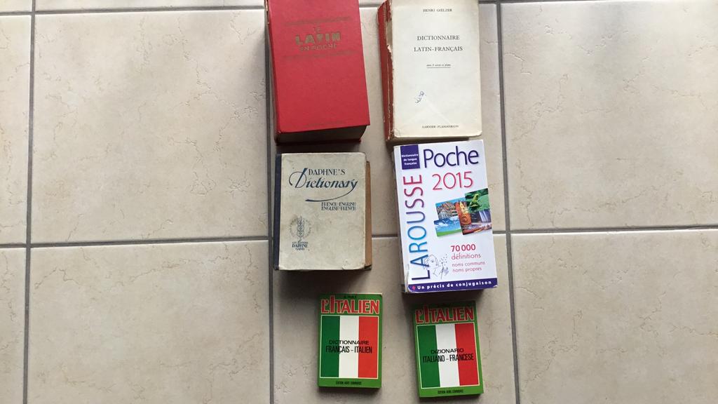 Lot de dictionnaire (Latin-Anglais-Francais-Italien, Livres, Enlèvement ou Envoi, Utilisé, Anglais