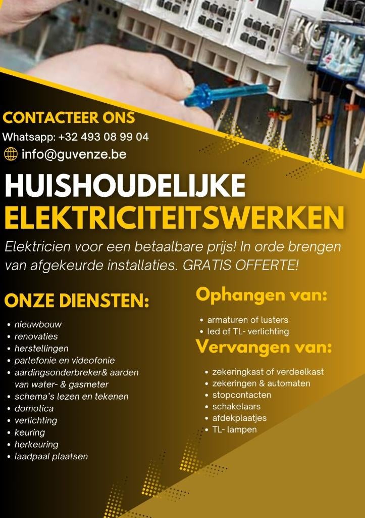 Expérience d'électricien, Services & Professionnels, Électriciens, Garantie