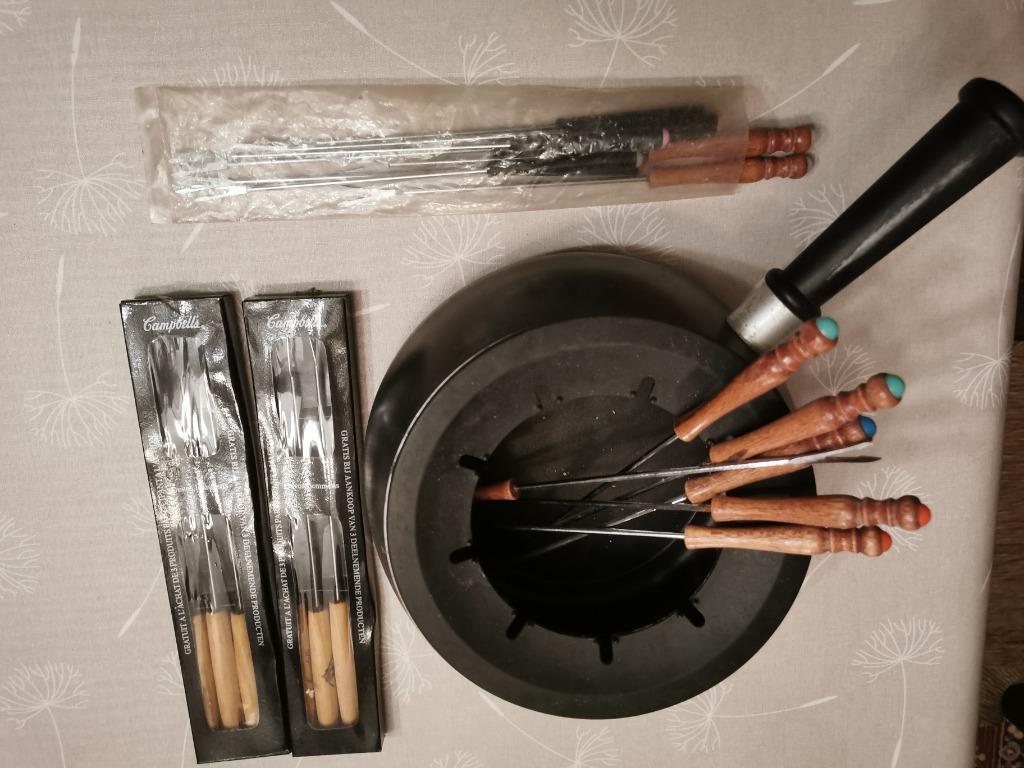 Fondueset met extra vorkjes, Ophalen, Gebruikt, Fondueset