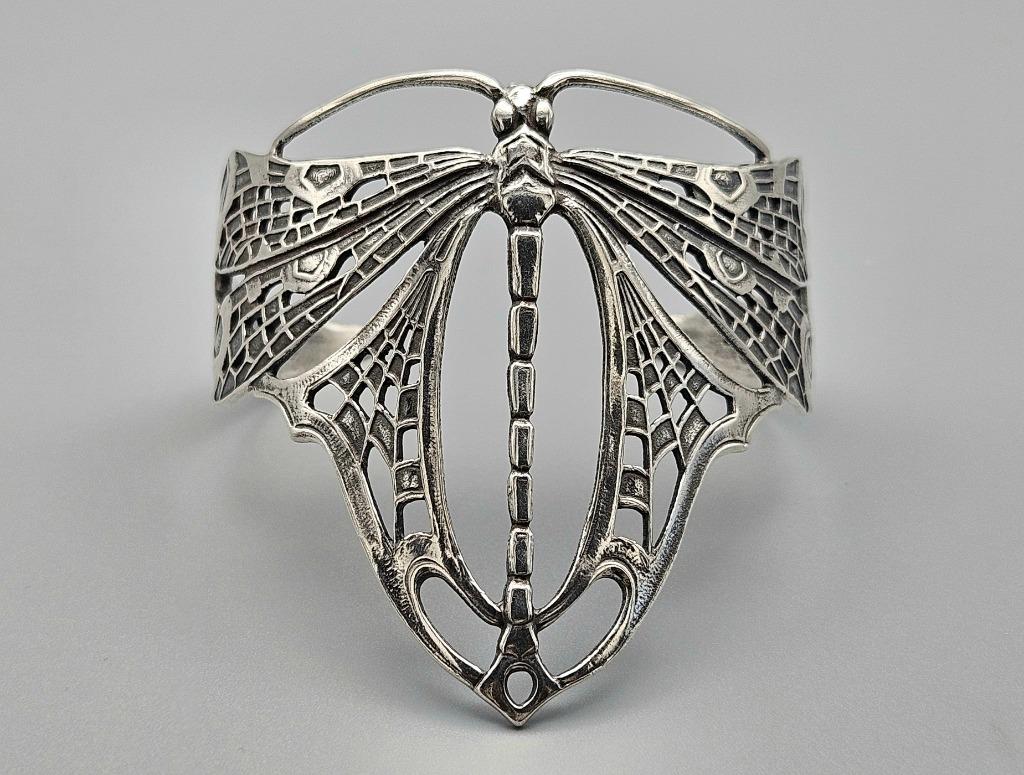 Bracelet libellule Art Nouveau en argent (Intemporel) 2024/Z, Bijoux, Sacs & Beauté, Bijoux anciens, Bracelet, Argent, Enlèvement ou Envoi