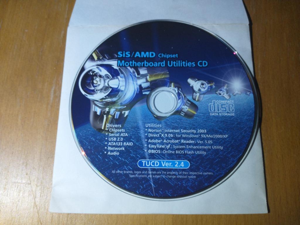 SiS / AMD Chipset Motherboard drivers utilities tucd ver 2.4, Computers en Software, Moederborden, Ophalen of Verzenden, AMD