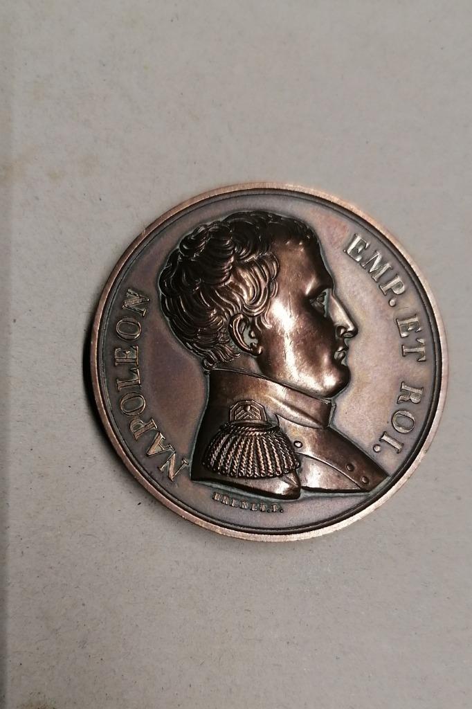 Medaille bronze Napoléon Empereur 1814, Envoi, Bronze