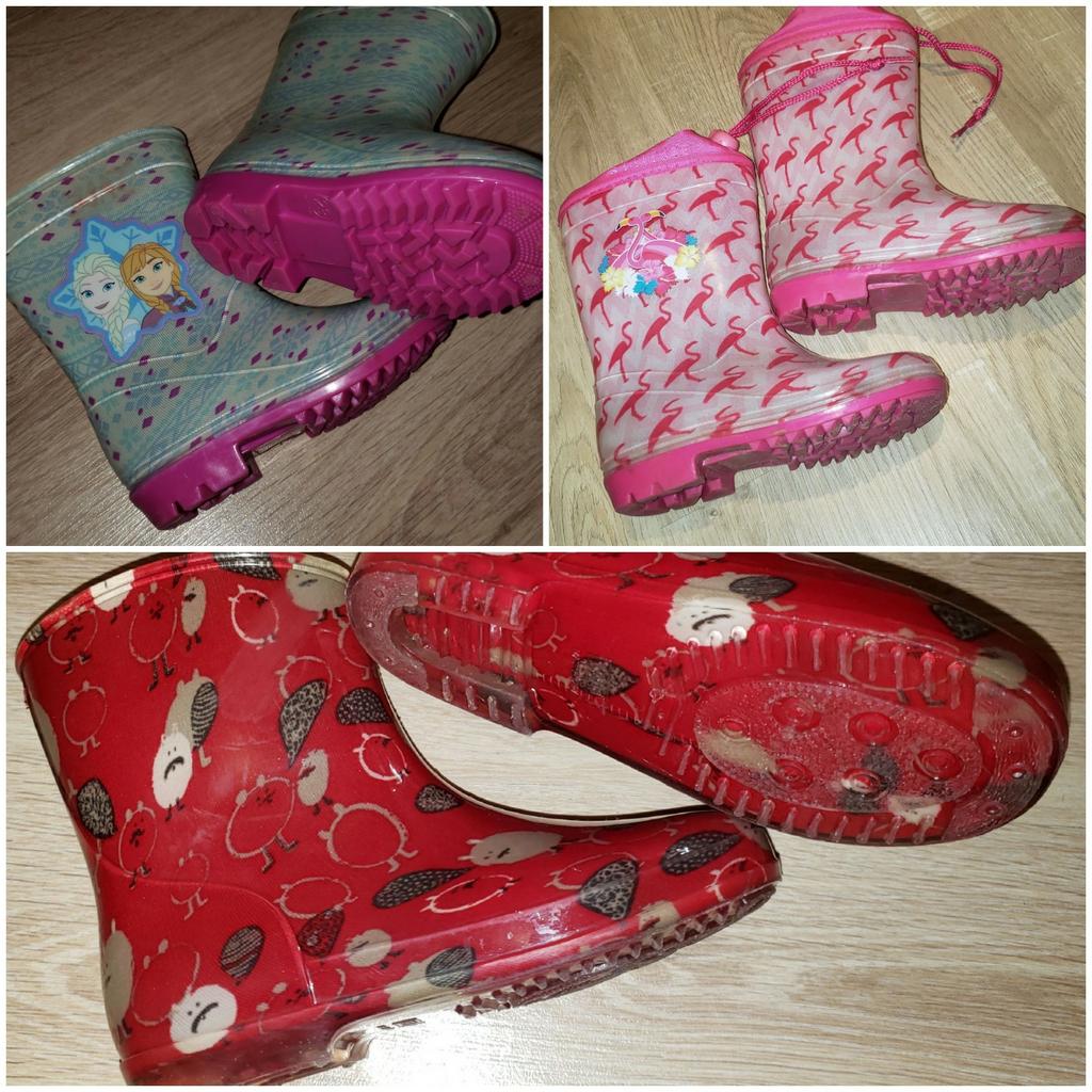 Bottes de pluie fille x3, Pointures 23 - 26/27 - 26/28, Kinderen en Baby's, Babykleding | Schoentjes en Sokjes, Zo goed als nieuw