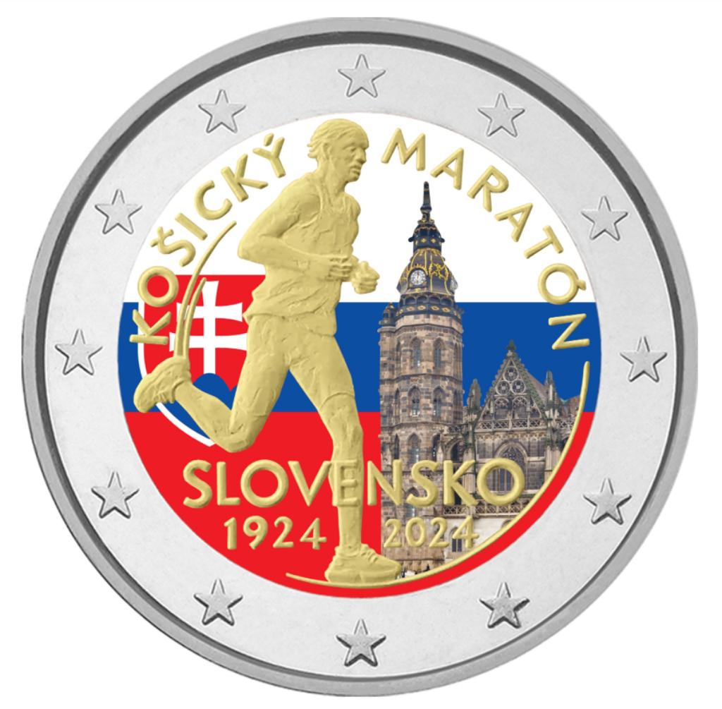 2 euro Slowakije 2024 Marathon Kosice gekleurd, Ophalen of Verzenden, Slowakije, 2 euro