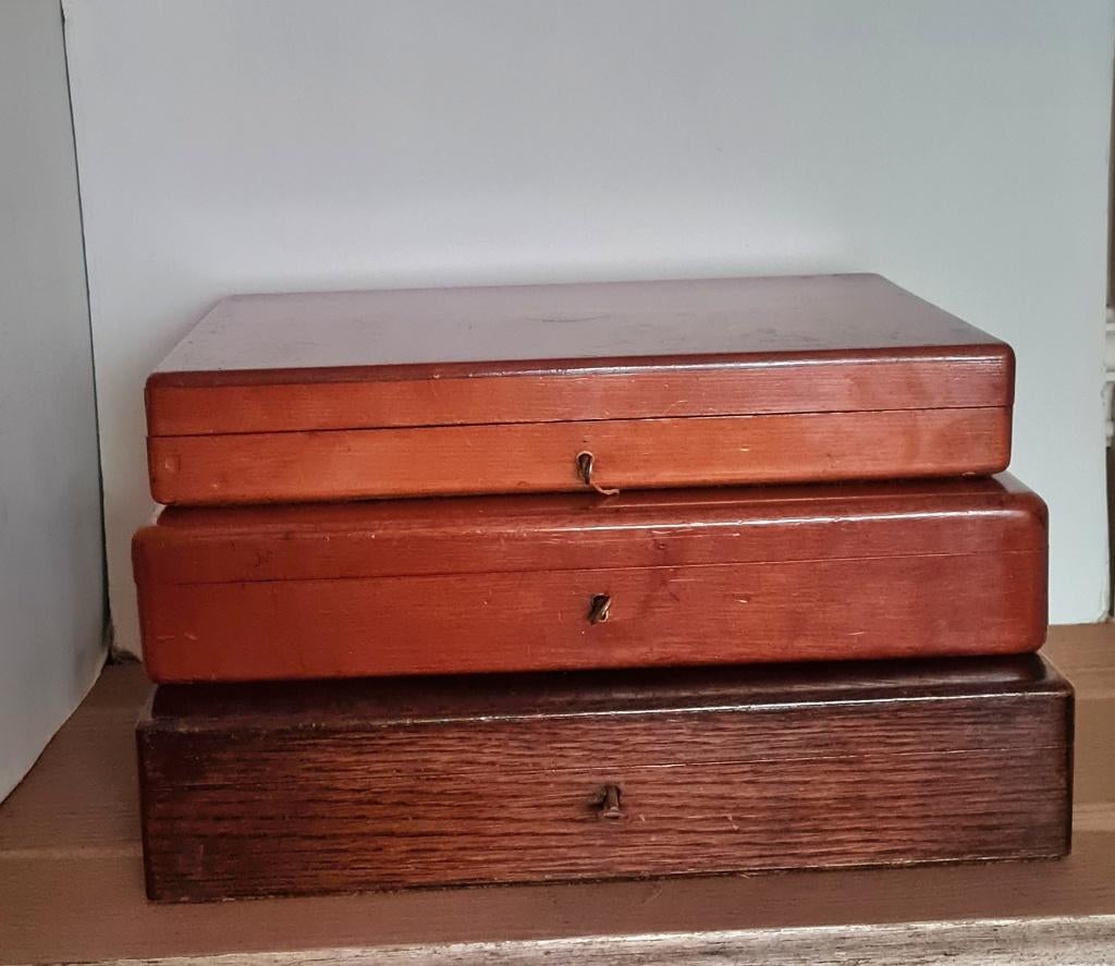 3 boîtes bois victorienne qualité supérieur sublimes insigne, Enlèvement ou Envoi