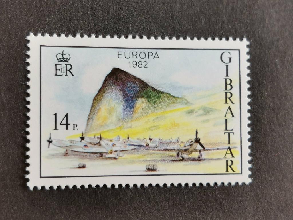 Gibraltar 1982 - Europa CEPT, vliegtuigen, luchtvaart **, Ophalen of Verzenden, Overige landen, Postfris