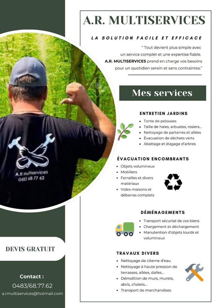 A votre service - Évacuation, entretien jardins..., Jardin & Terrasse, Enlèvement