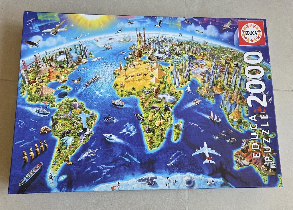Puzzel Wereld Educa 2000, Enlèvement ou Envoi, Plus de 1 500 pièces, Utilisé, Puzzle