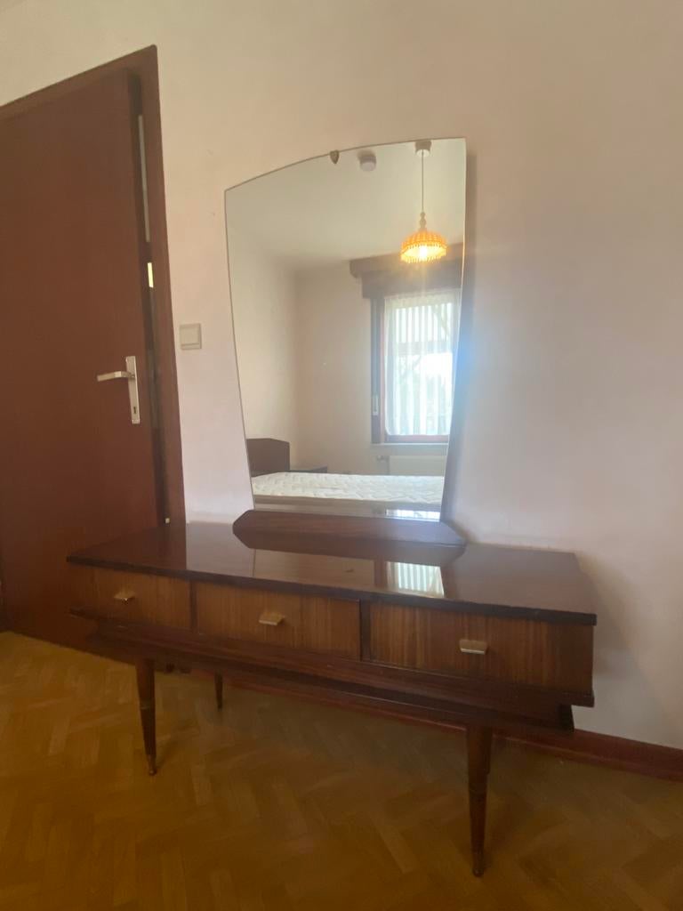 Vintage slaapkamer, Huis en Inrichting, Slaapkamer | Bedden, Ophalen, Gebruikt, Bruin, Tweepersoons