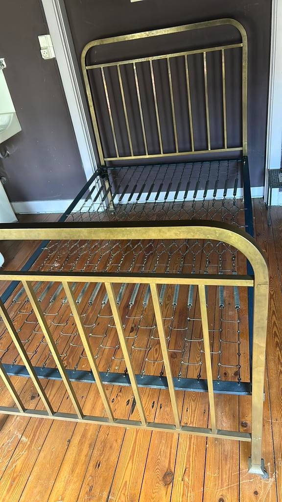 Lit en laiton massif 1 personne avec sommier, Enlèvement