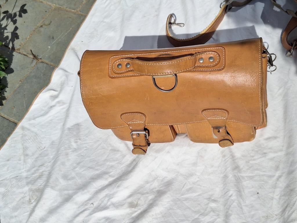 Leren schooltas, Ophalen of Verzenden, Gebruikt