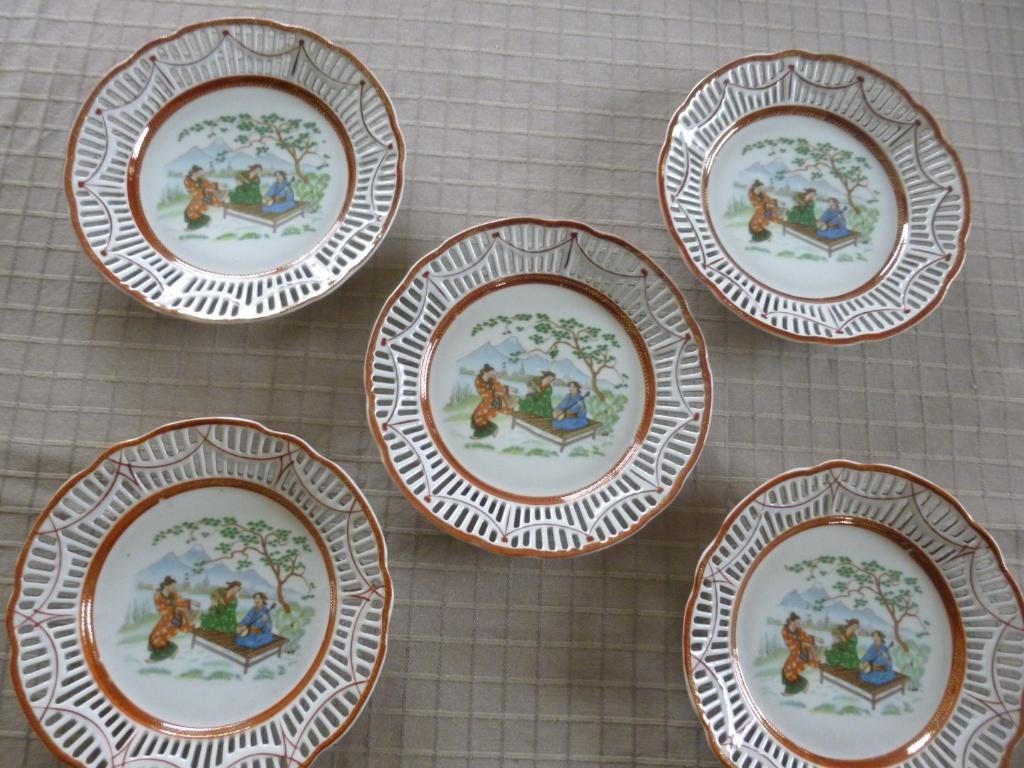 5 oude porseleinen borden chinees, Ophalen of Verzenden