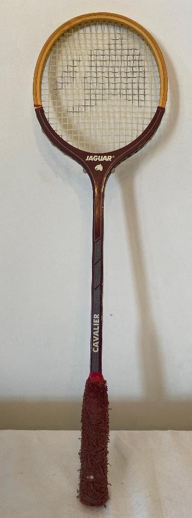 Vintage houten jaguar squash-/badmintonracket, Sport en Fitness, Ophalen of Verzenden, Gebruikt, Racket, Met hoes