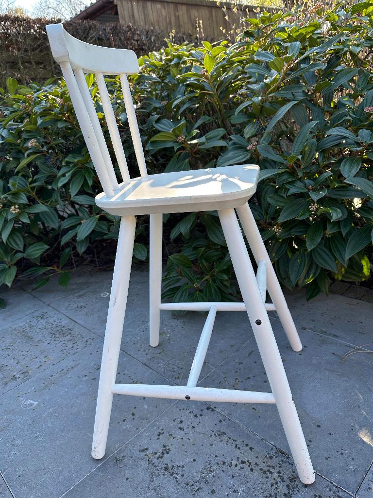 Hoge houten kinderstoel wit, Ophalen, Zo goed als nieuw, Overige typen