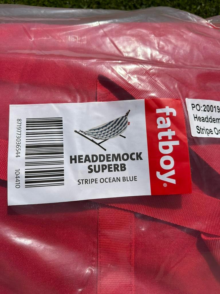 Hangmat fatboy Headdemock ocean stripes blue, Jardin & Terrasse, Hamacs, Neuf, Avec support, Enlèvement, Multi-personne