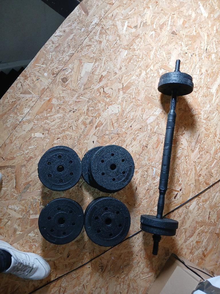 2 in 1 halters, Sport en Fitness, Fitnessmaterialen, Ophalen, Zo goed als nieuw, Halterset