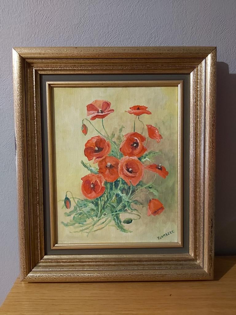 Schilderen/schilderen „klaprozen” Yvonne Lambert, Ophalen