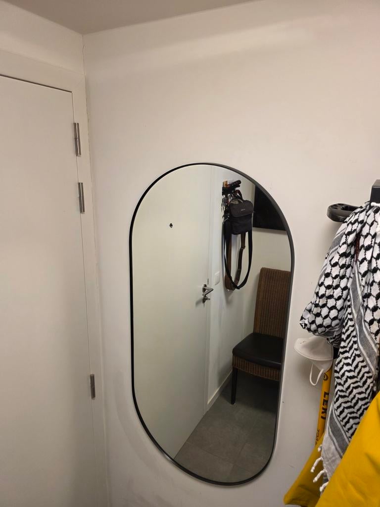 Wandspiegel 120 x 60 cm zwart, Ophalen, Zo goed als nieuw