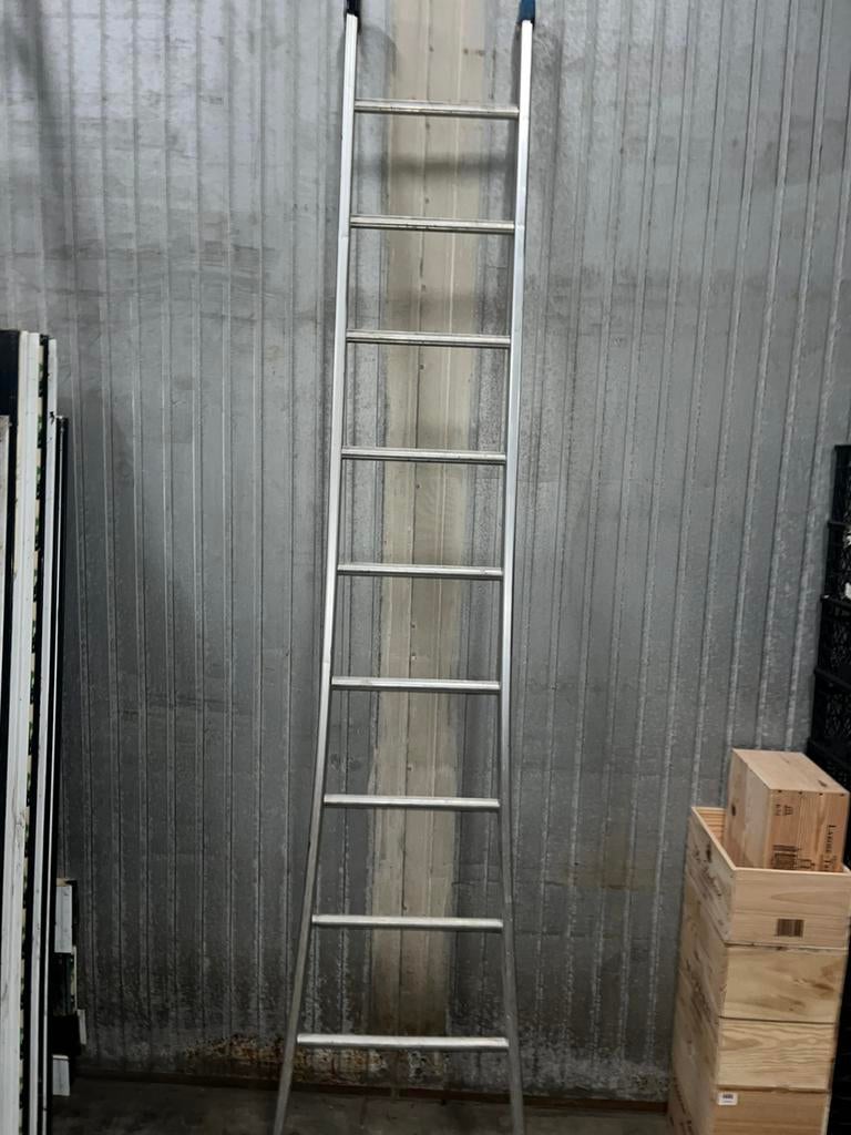 Aluminium ladder 3m 9 treden, Ophalen, Gebruikt, Ladder, 2 tot 4 meter
