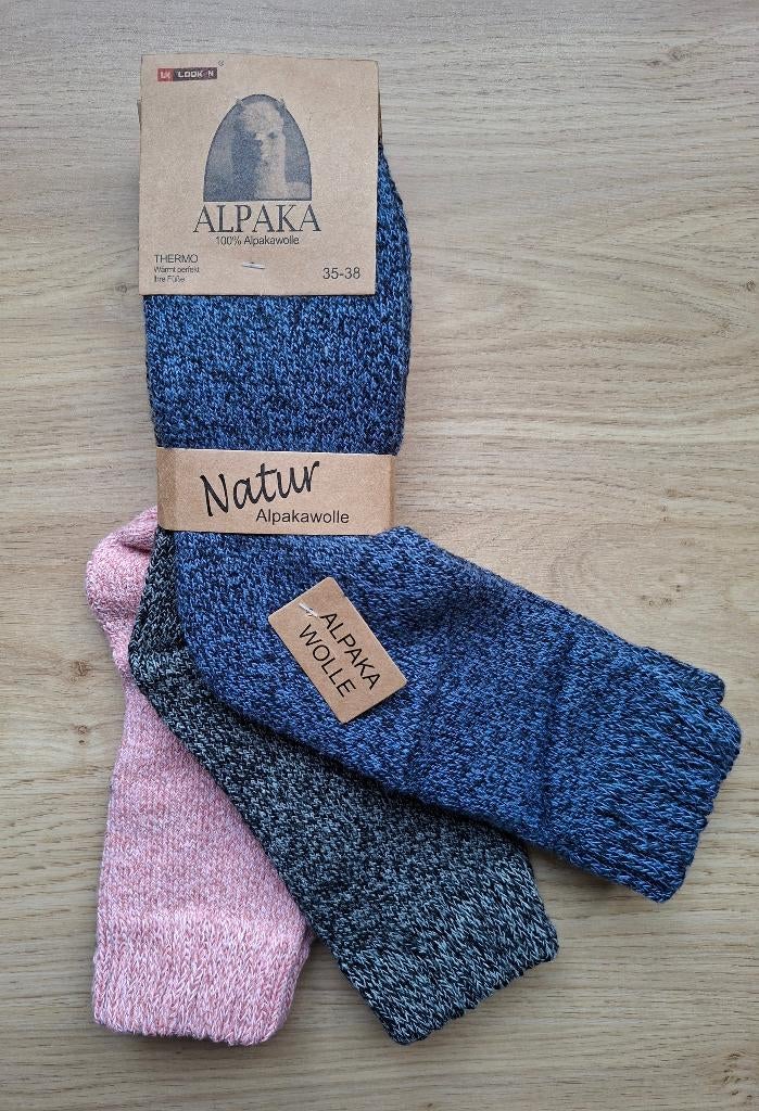 3 Paar Dikke Alpaka Wollen Sokken Maat 35-38, Sokken en Kniesokken, Overige kleuren, Verzenden, Maat 35 t/m 38