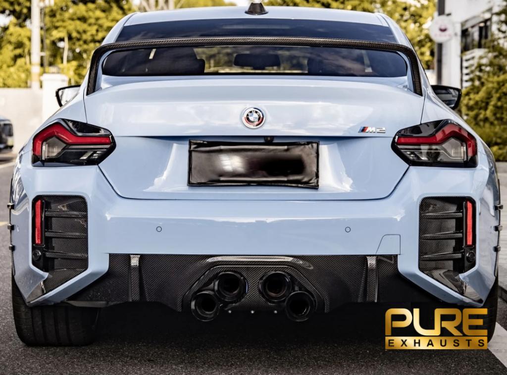 PURE EXHAUST  Cat-back Equal Length with M-style Quad Tips, Auto-onderdelen, Verzenden, Nieuw, BMW