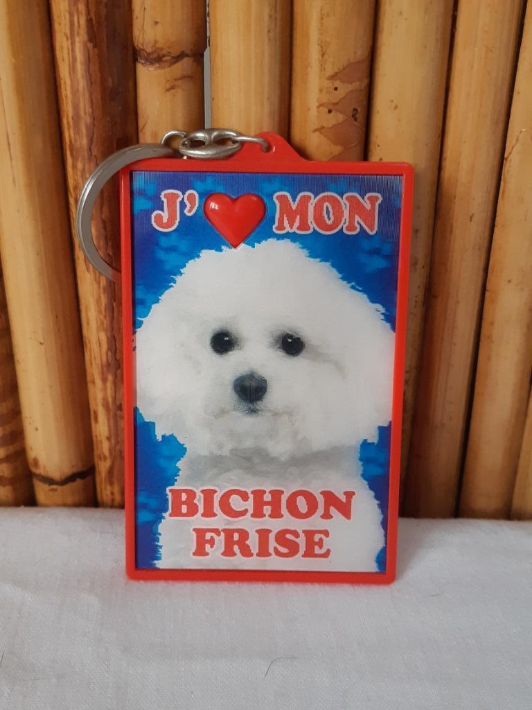 Porte-clés "j'aime mon Bichon frisé" image de Bichon frisé, Enlèvement ou Envoi, Comme neuf, Animal et Nature