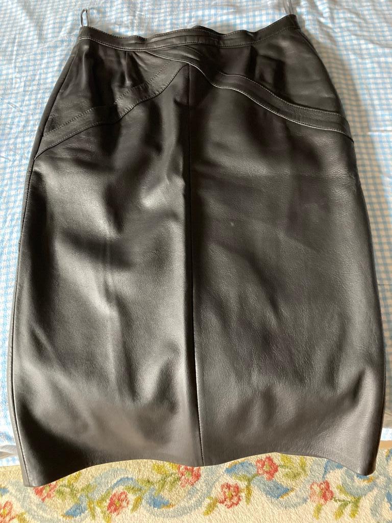 Lederen rok, fijn leder., Maat 38/40 (M), Zwart, Ophalen of Verzenden, Zo goed als nieuw