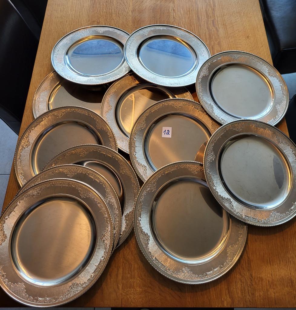 À VENDRE : 12 Sous assiettes/Sous-plat rond, Enlèvement, Comme neuf, Assiette