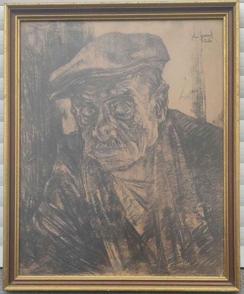 Fusain homme signe Georges higuet, Ophalen of Verzenden