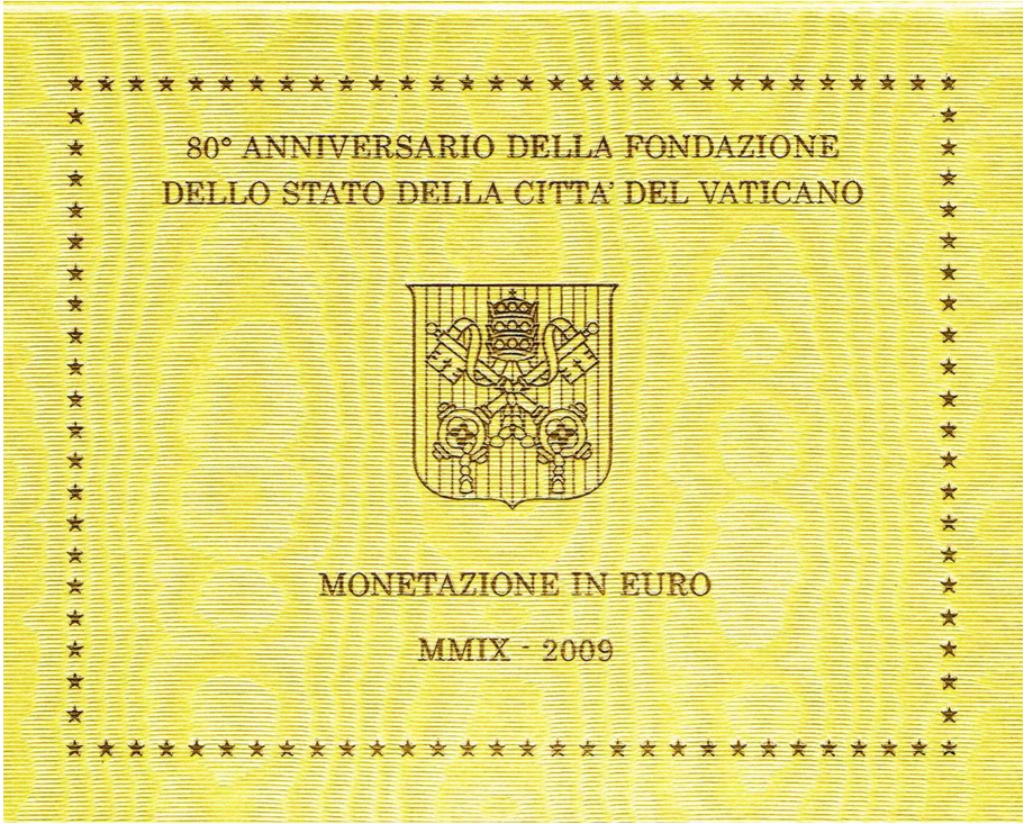 Coffret BU Cité du Vatican 2009, Enlèvement ou Envoi, Vatican