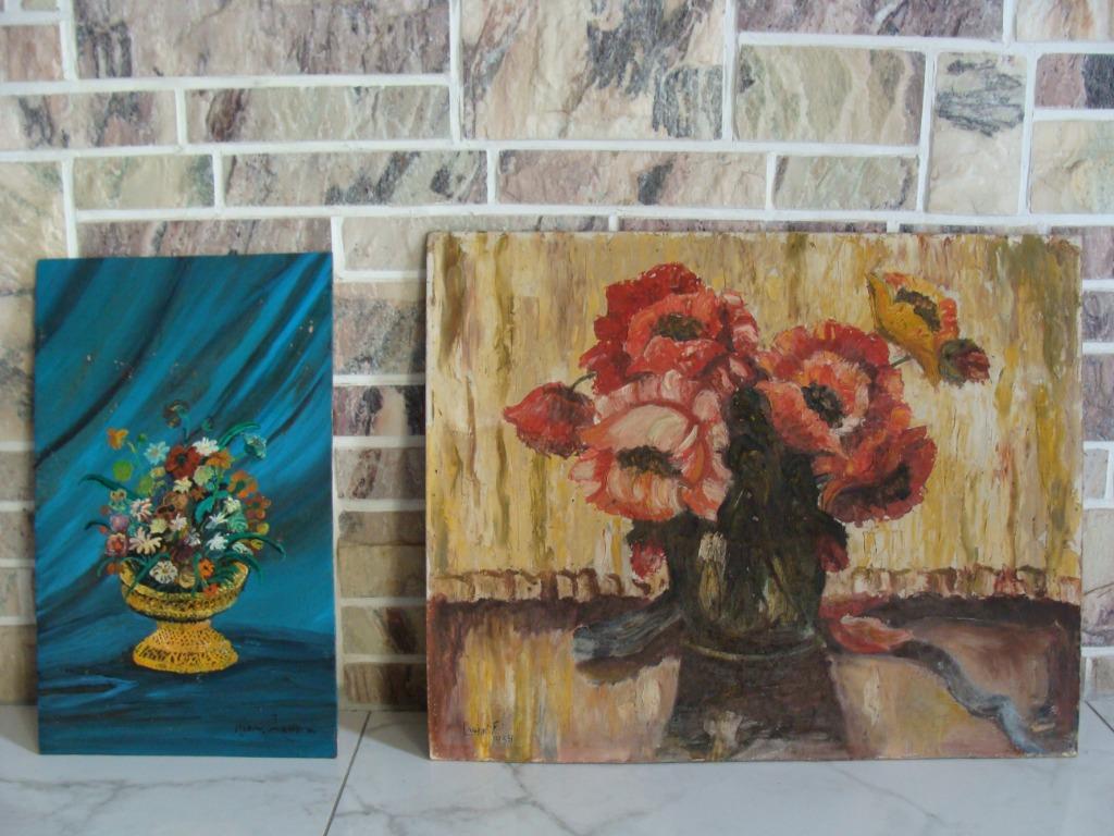 anciens cadres à huile, signés, vintage, Enlèvement ou Envoi