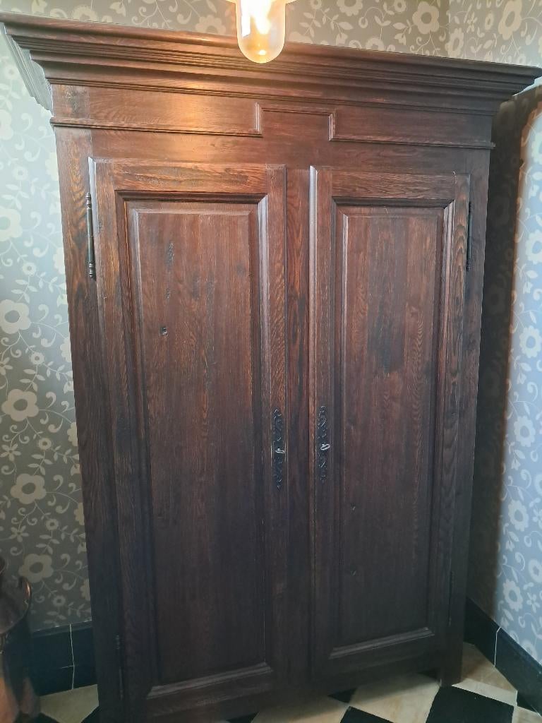Armoire de hall massive, Maison & Meubles, Avec tablette(s), Rustiek, 100 à 150 cm, Enlèvement