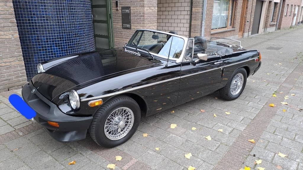 MGB cabrio zwart te koop (oldtimer), B, Zwart, Cabriolet, Leder en Stof