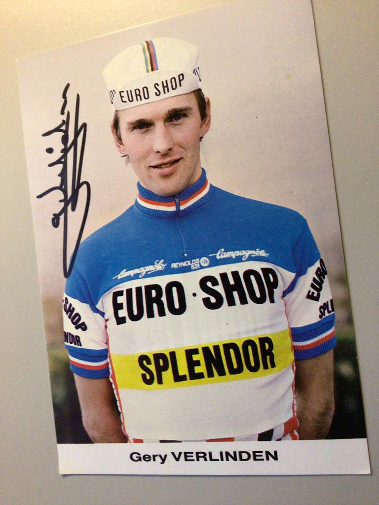 wielerkaart 1983 team splendor  gery verlinden signe, Sport en Fitness, Verzenden, Zo goed als nieuw
