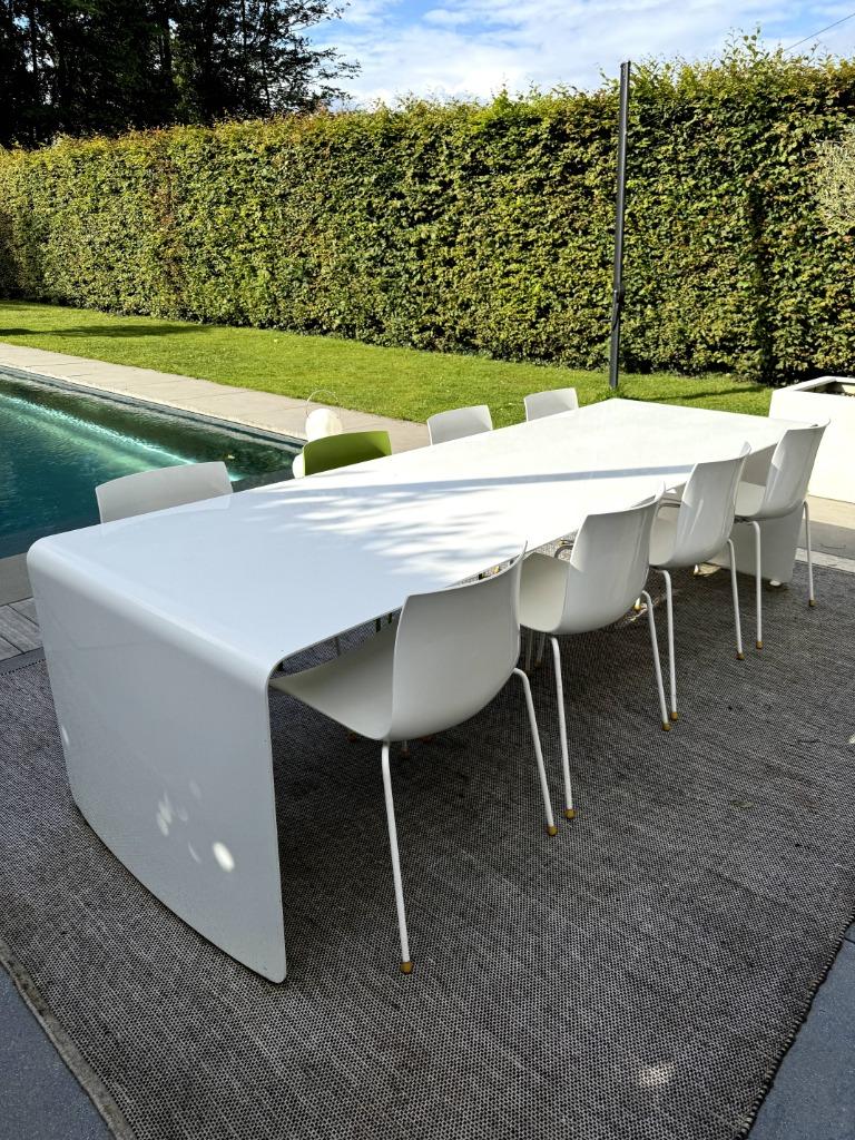 MDF Italia La Grande Table en 8 Arper Catifa 46 stoelen, Tuin en Terras, Tuintafels, Ophalen, Gebruikt, Rechthoekig, Aluminium