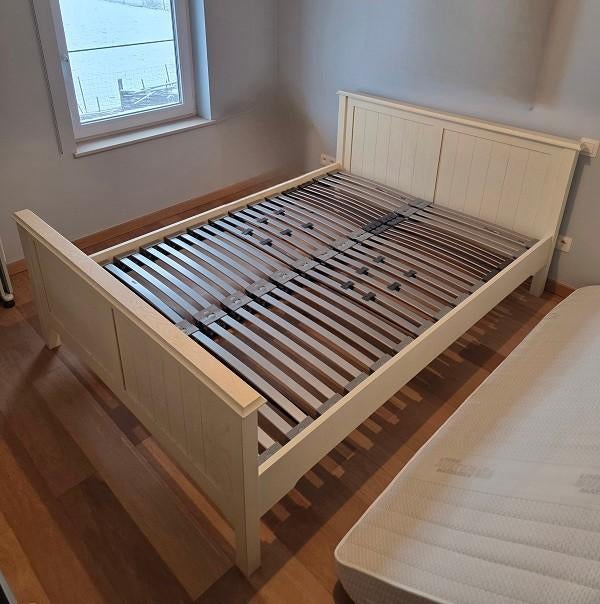 Lit en chêne massif 140x200, Enlèvement, 200 cm, Deux personnes, 140 cm