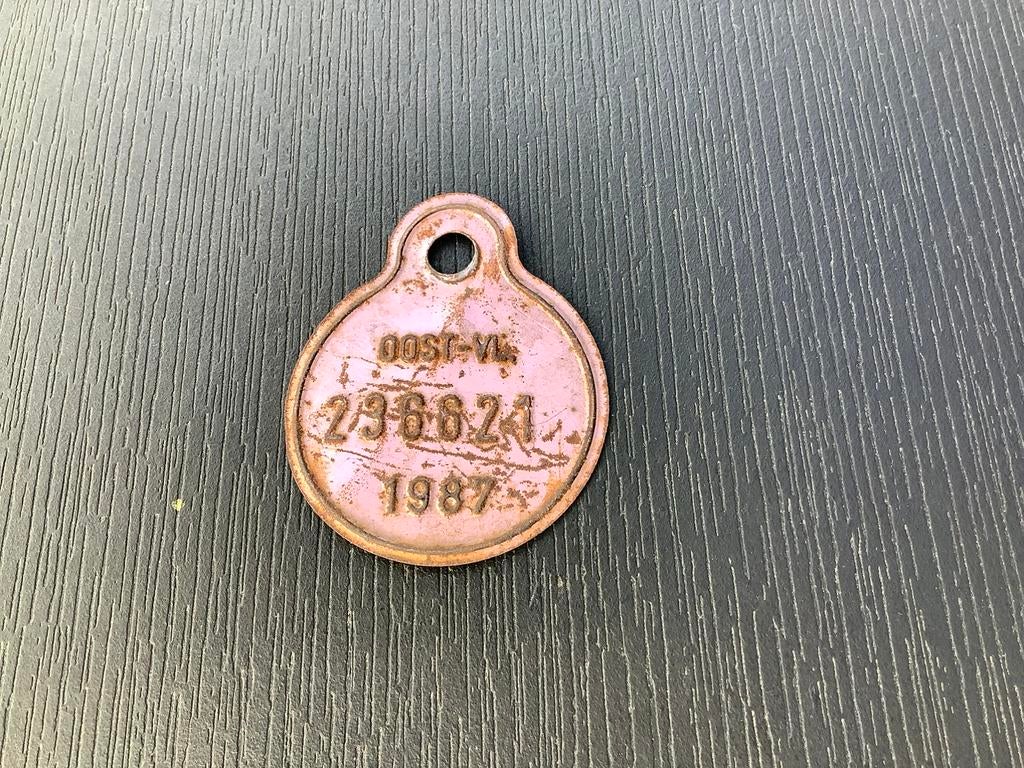 Fietsplaatje 1987 Oost Vlaanderen, Ophalen of Verzenden, Gebruikt