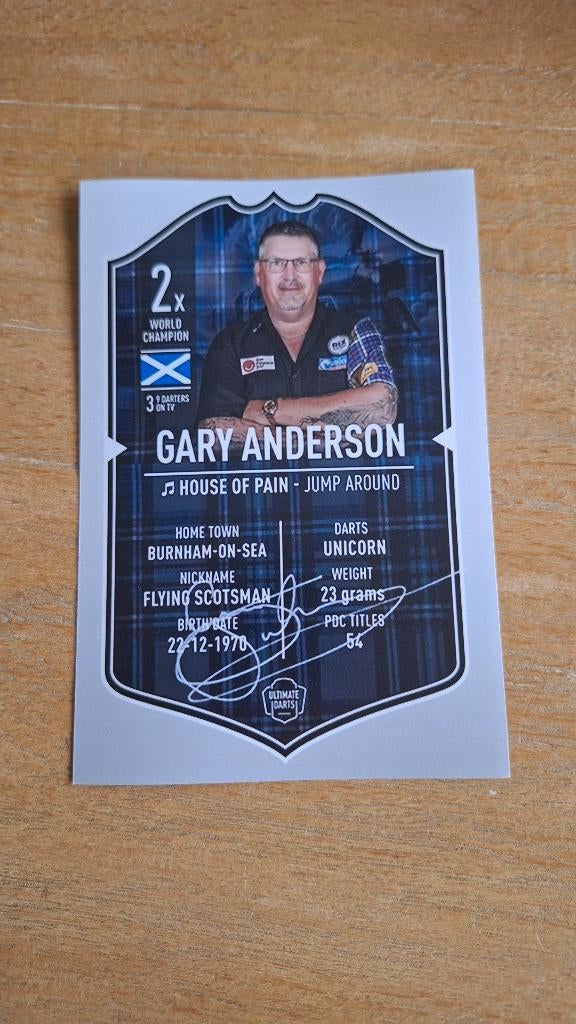 Foto Gary Anderson met handtekening (print) #2 Darts, Verzenden, Nieuw, Overige typen