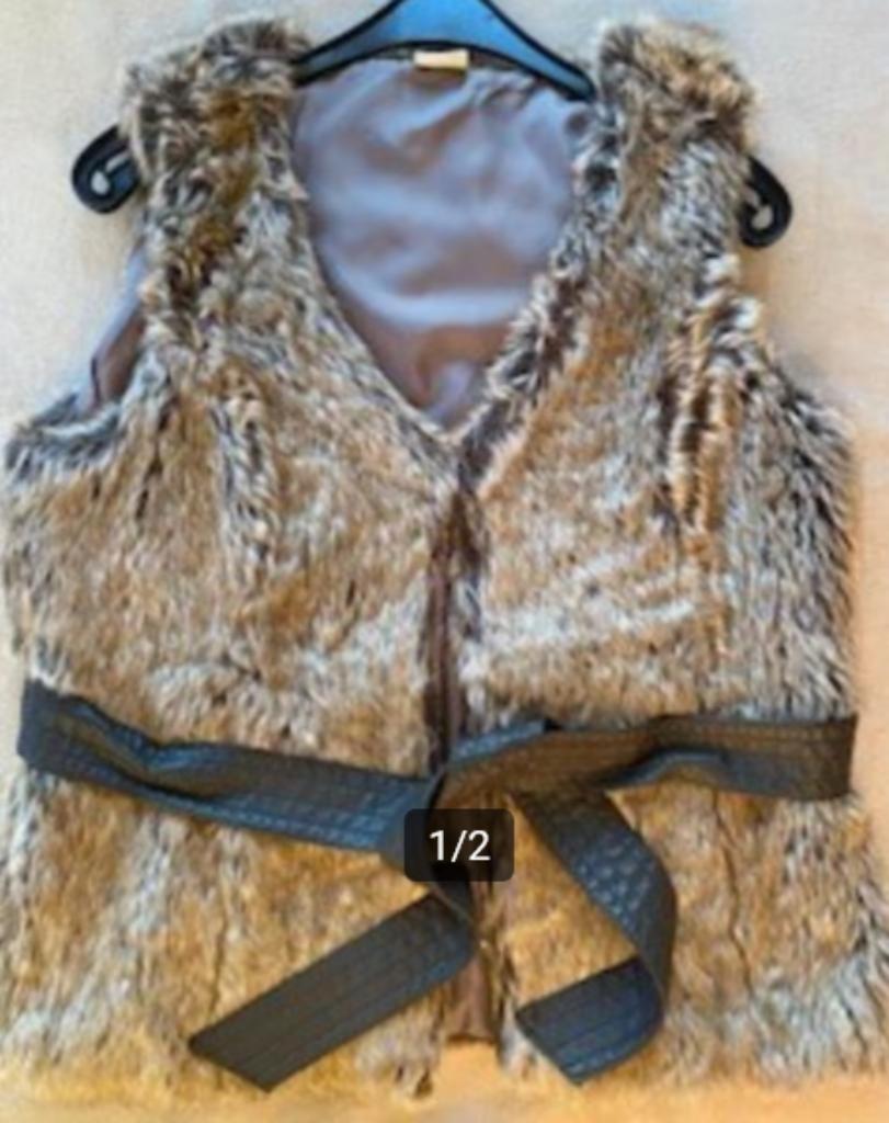 Veste / gilet sans manche en fausse fourrure ceinturée XXL, Taille 46/48 (XL) ou plus grande, Enlèvement ou Envoi, Comme neuf