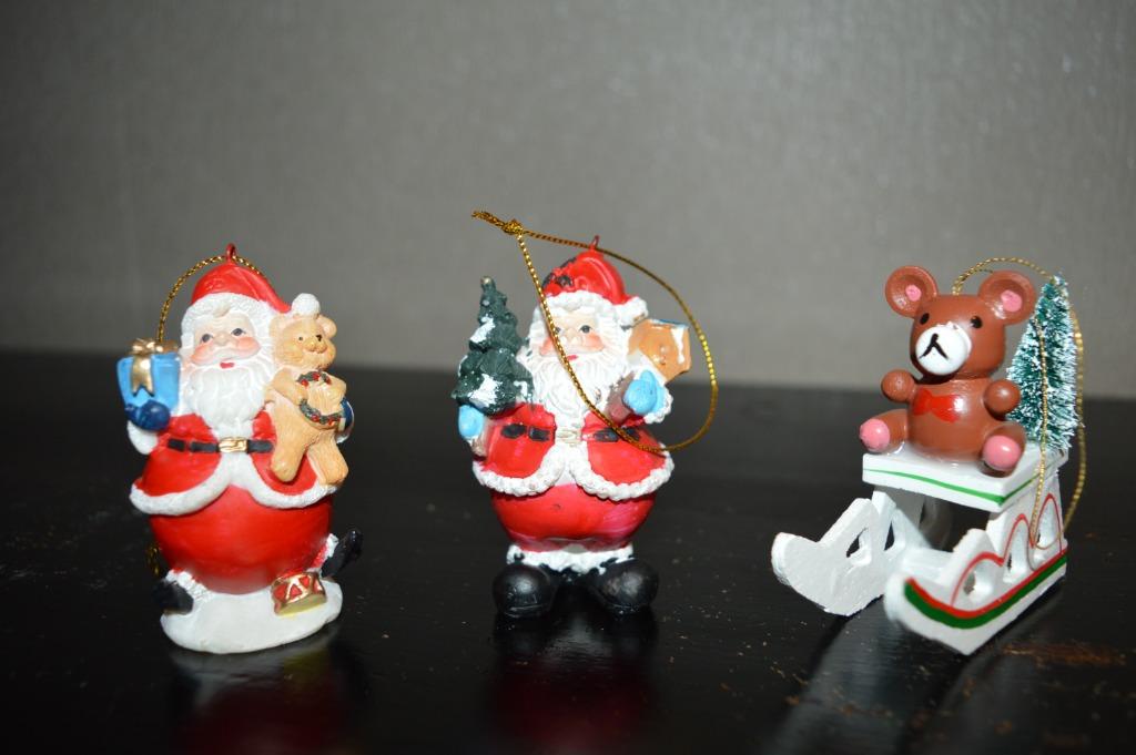 Kerstboomversiering  2 kerstmannen + 1 slee, Diversen, Kerst, Ophalen of Verzenden, Zo goed als nieuw