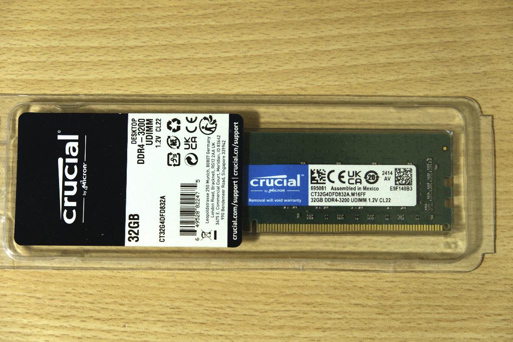 RAM Crucial 32GB DDR4 3200 UDIMM, Informatique & Logiciels, Mémoire RAM, Comme neuf, Desktop, 32 GB, DDR4, Enlèvement