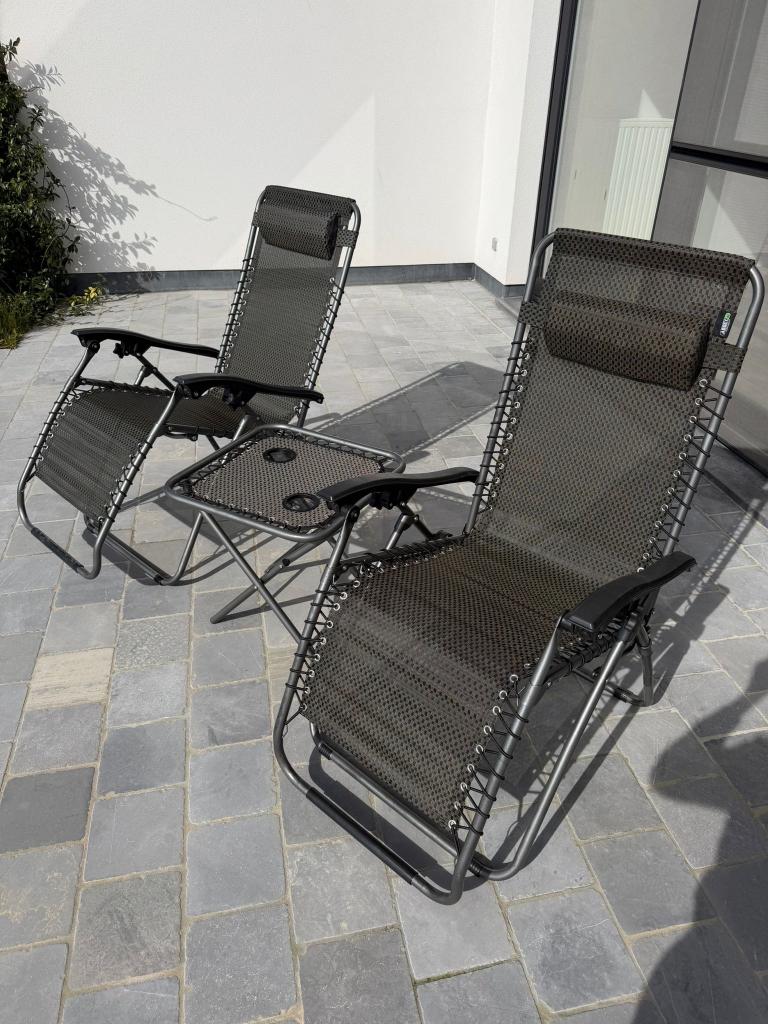 Abbey Camp 3-delige kampeerset | 2 stoelen + 1 tafel, Ophalen of Verzenden, Zo goed als nieuw, Campingstoel