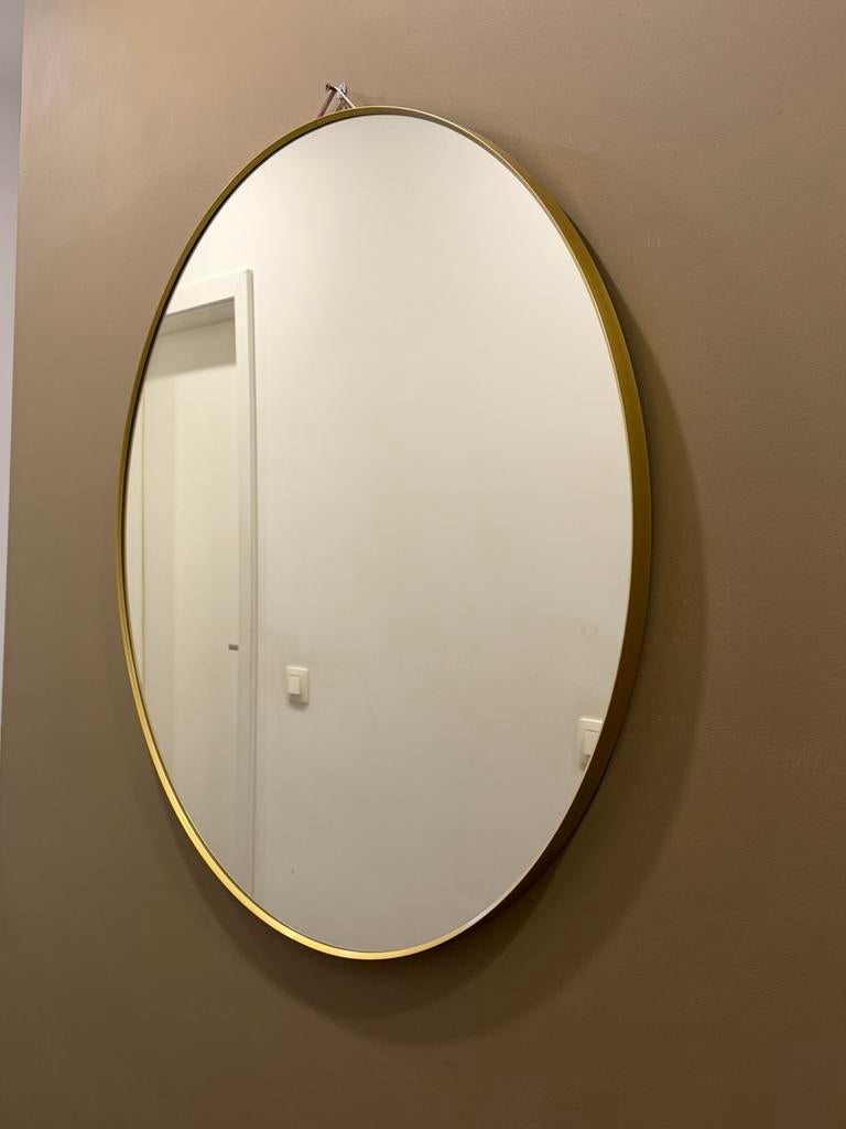 Ronde spiegel goud, Huis en Inrichting, Woonaccessoires | Spiegels, Ophalen, Zo goed als nieuw