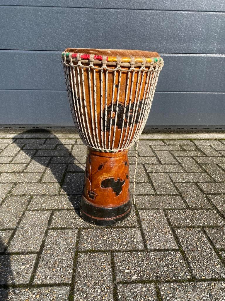 Houten djembé - 50 cm, Muziek en Instrumenten, Percussie, Ophalen, Zo goed als nieuw