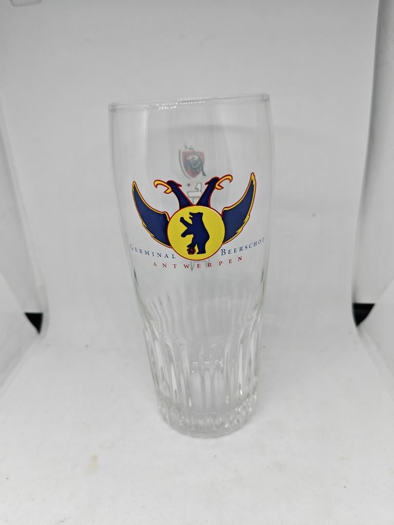 Jupiler glas: Germinal Beerschot Antwerpen, Verzamelen, Biermerken, Ophalen of Verzenden, Zo goed als nieuw, Glas of Glazen, Jupiler