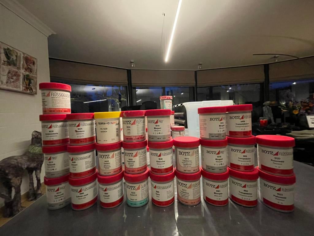 Nieuwe ongeopende potten glazuur, Hobby en Vrije tijd, Pottenbakken, Ophalen, Nieuw