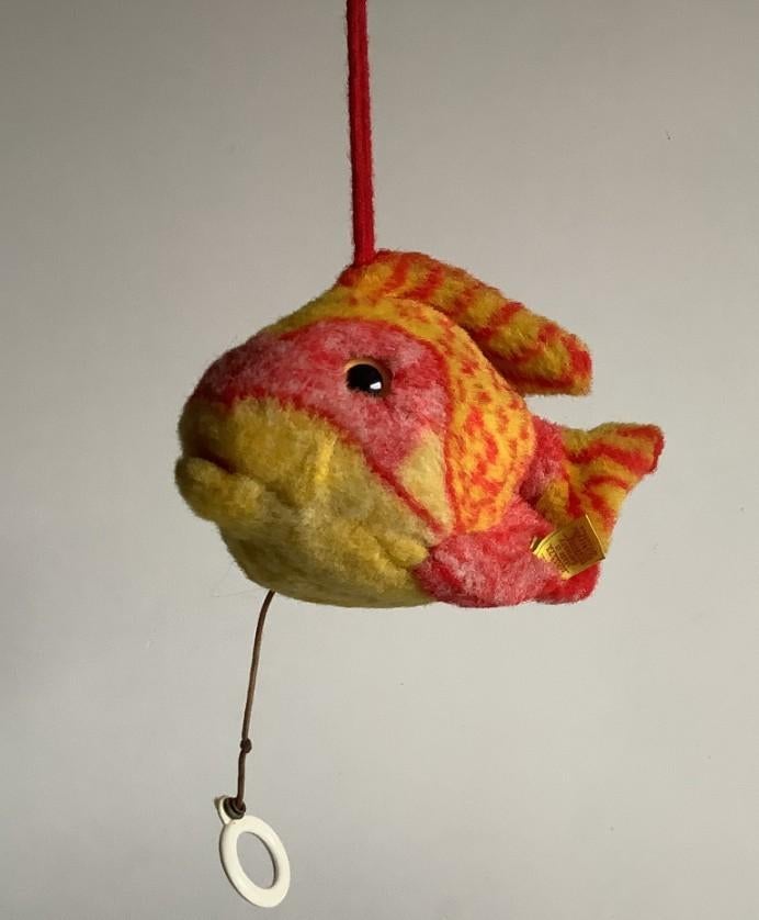 Vintage Steiff visje Zappy met muziekje, Ophalen of Verzenden, Zo goed als nieuw, Stoffen beer, Steiff